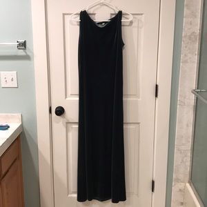 Green Velvet Evening Gown